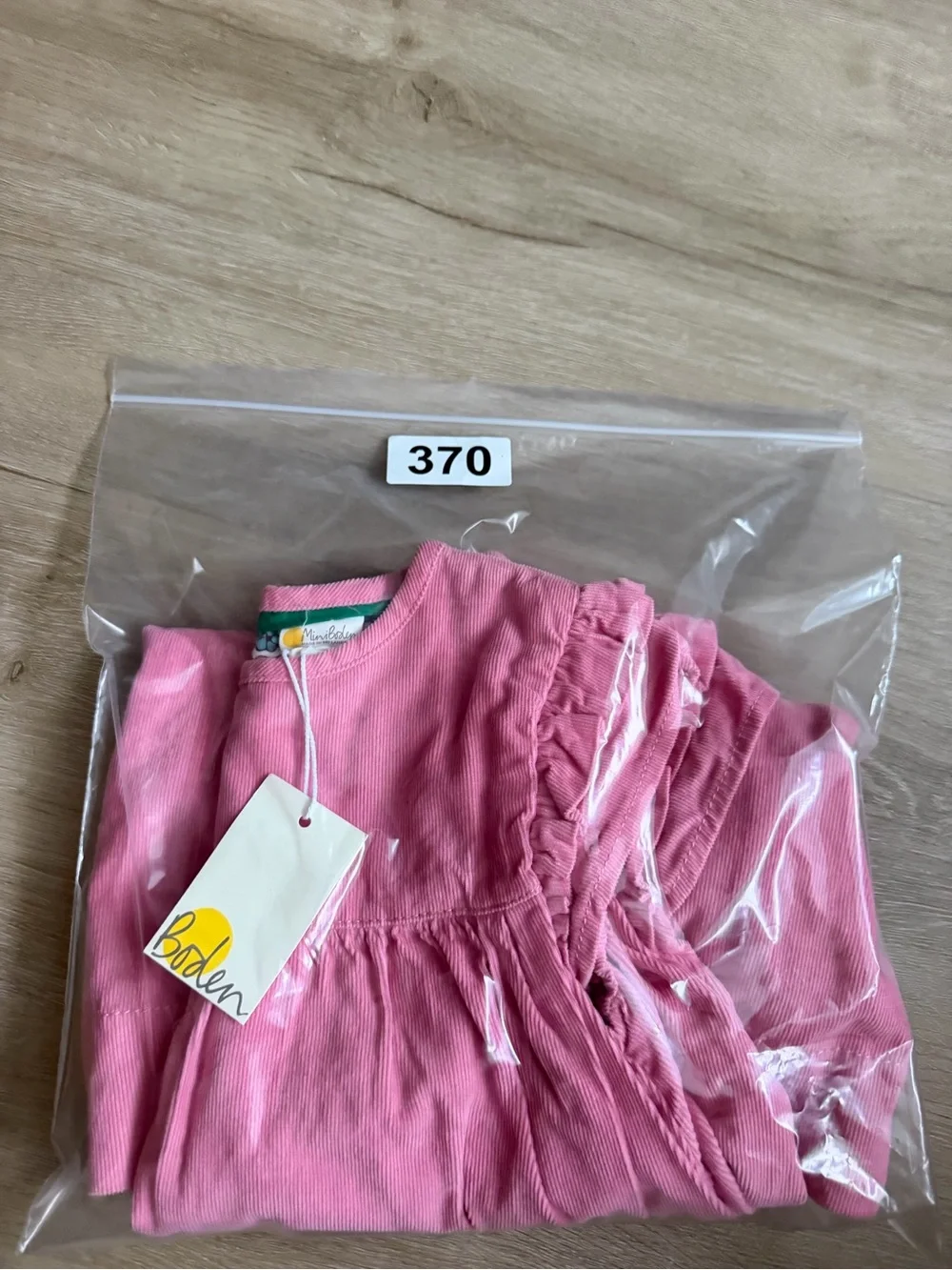 Mini Boden 6-7Y Dress Girls Pink Corduroy Ruffle Sleeve Floral Lined Dress NWT